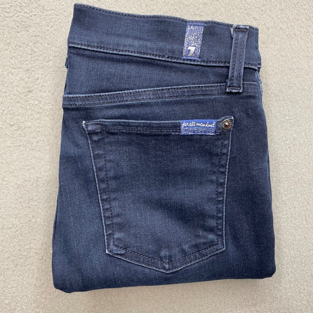 7 For All Mankind Women Jeans Dark Wash Denim 28 High Waist Ankle Gwenevere